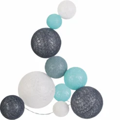 Guirlande lumineuse déco 10 boules 1 m Savannah Bleu