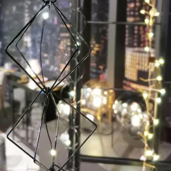 Guirlande lumineuse déco à piles 1,9 m Carrés Blanc chaud