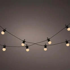 Guirlande lumineuse de jardin solaire 10 LED (4,5 m) Guinguette estivale Blanc chaud