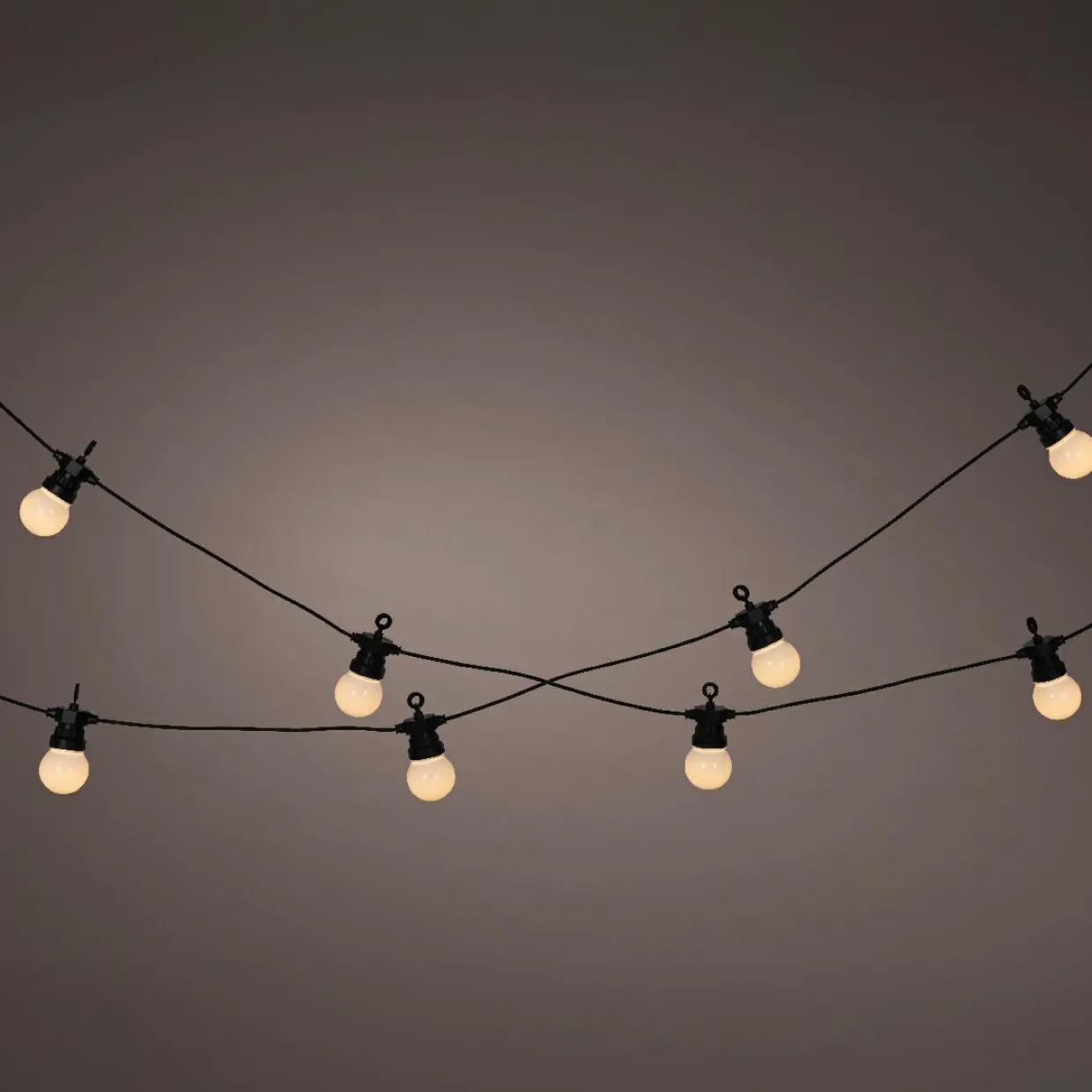 Guirlande lumineuse de jardin solaire 10 LED (4,5 m) Guinguette estivale Blanc chaud
