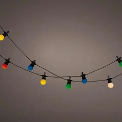 Guirlande lumineuse de jardin solaire 10 LED (4,5 m) Guinguette estivale Multicolore