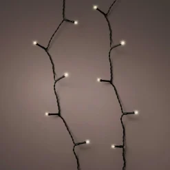 Guirlande lumineuse Durawise à piles 17,90 m 240 LED câble noir Blanc chaud