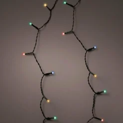Guirlande lumineuse Durawise à piles 14,30 m 192 LED câble noir Multicolore
