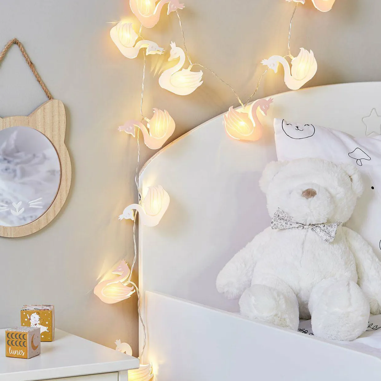 Guirlande lumineuse LED enfant (165 cm) Cygne Blanche