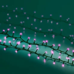 Guirlande lumineuse 22,5 m 1000 LED câble vert Luxe Rose