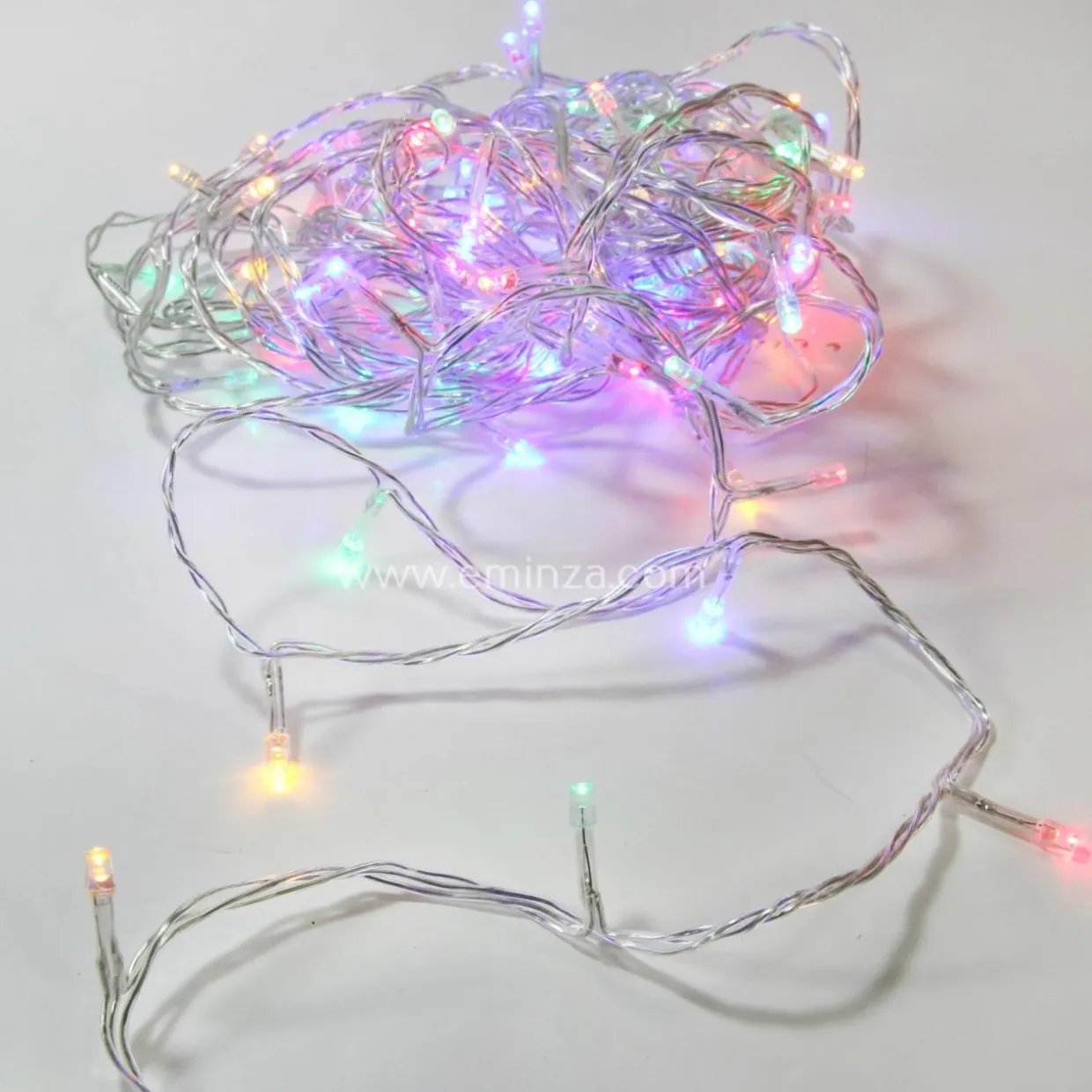 Guirlande lumineuse 30 m 300 LED câble transparent Timer Multicolore