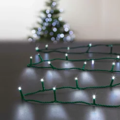 Guirlande lumineuse 30 m 300 LED câble vert Timer Blanc froid
