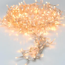 Guirlande lumineuse 16 m 750 LED câble transparent Luxe Blanc chaud