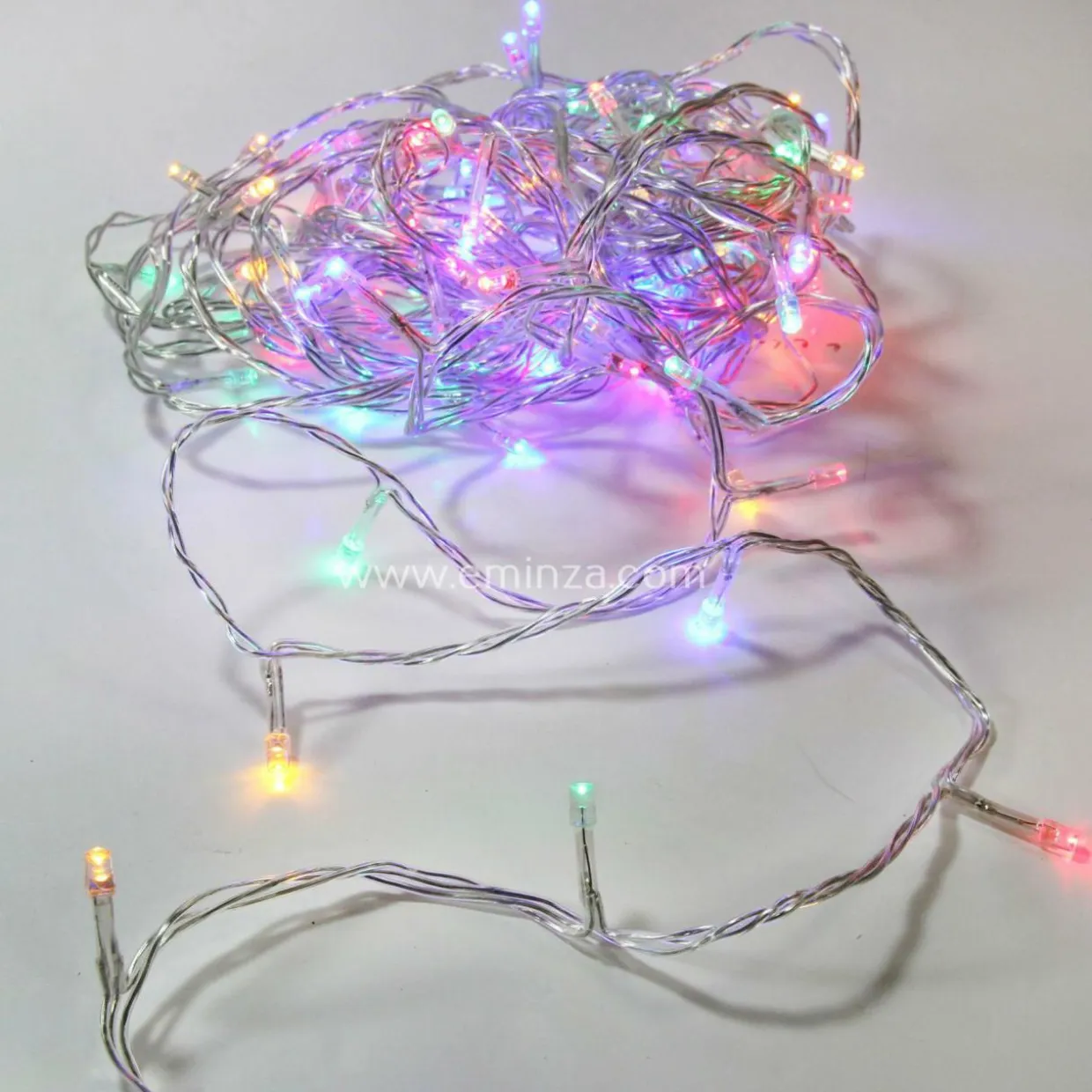 Guirlande lumineuse 10 m 100 LED câble transparent Timer Multicolore