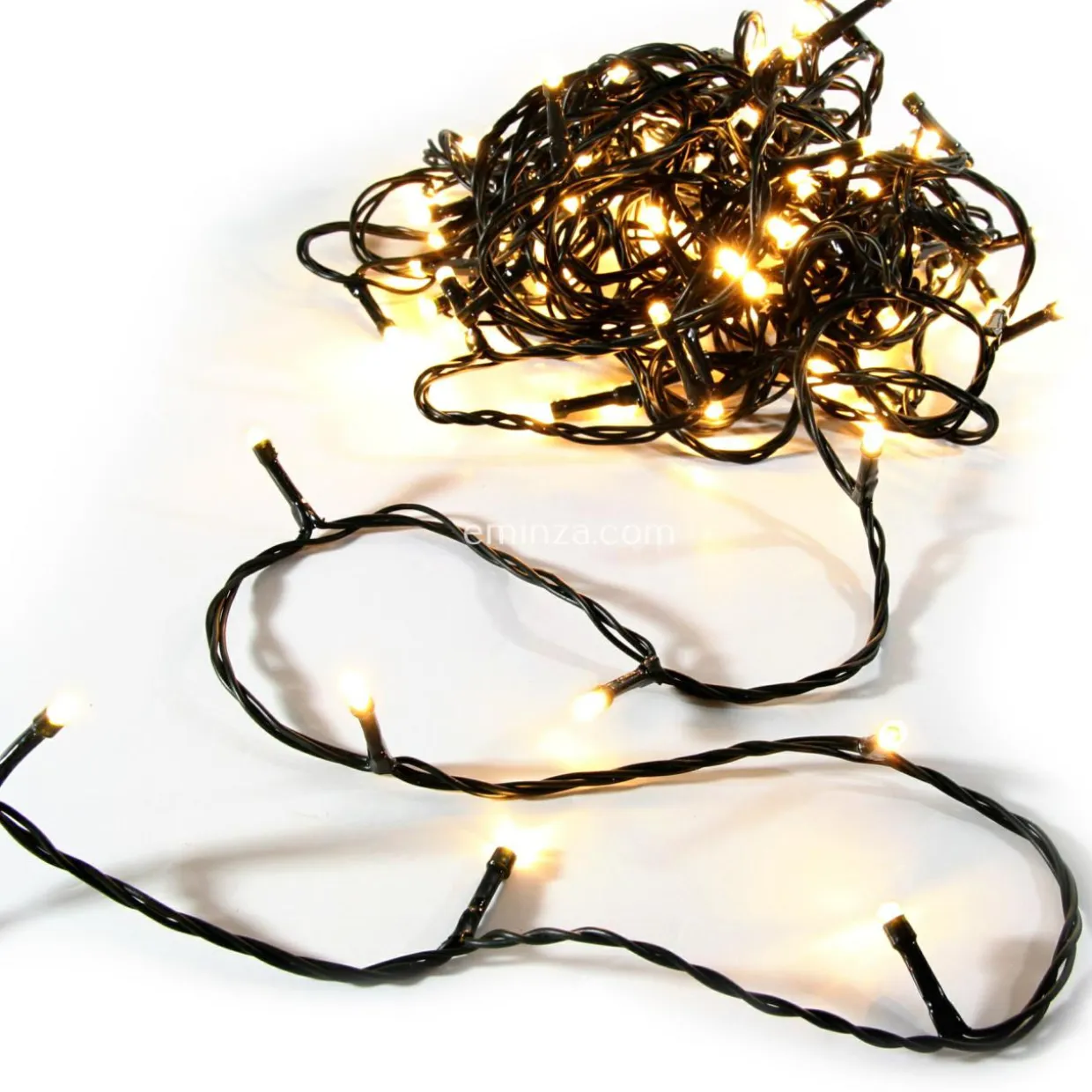 Guirlande lumineuse 10 m 100 LED câble vert Timer Blanc chaud