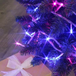 Guirlande lumineuse 8 m 128 LED câble transparent Bicolore Rose et bleu