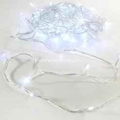 Guirlande lumineuse 10 m 100 LED câble transparent Timer Blanc froid