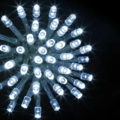 Guirlande lumineuse 10 m 100 LED câble transparent Timer Blanc froid