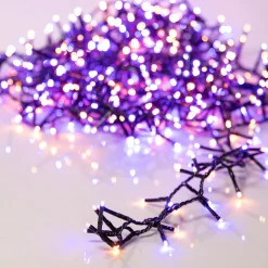 Guirlande lumineuse 11 m 500 LED câble noir Luxe Bicolore Orange et violet