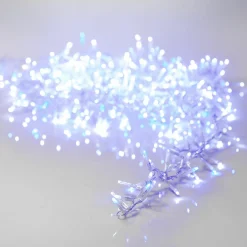 Guirlande lumineuse 11 m 500 LED câble transparent Luxe Bicolore Blanc et bleu