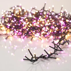 Guirlande lumineuse 11 m 500 LED câble vert Luxe Bicolore Rose et blanc