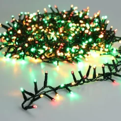 Guirlande lumineuse 11 m 500 LED câble vert Luxe Tricolore Vert/Rouge/Blanc