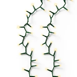 Guirlande lumineuse 7,50 m 350 LED câble vert Luxe Blanc chaud Champagne