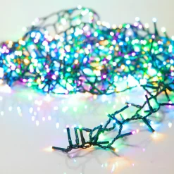Guirlande lumineuse 7,50 m 350 LED câble vert Luxe Multicolore pastel