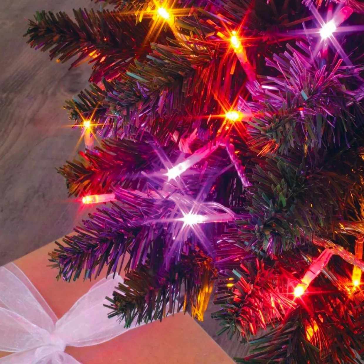 Guirlande lumineuse 8 m 128 LED câble transparent Multicouleur