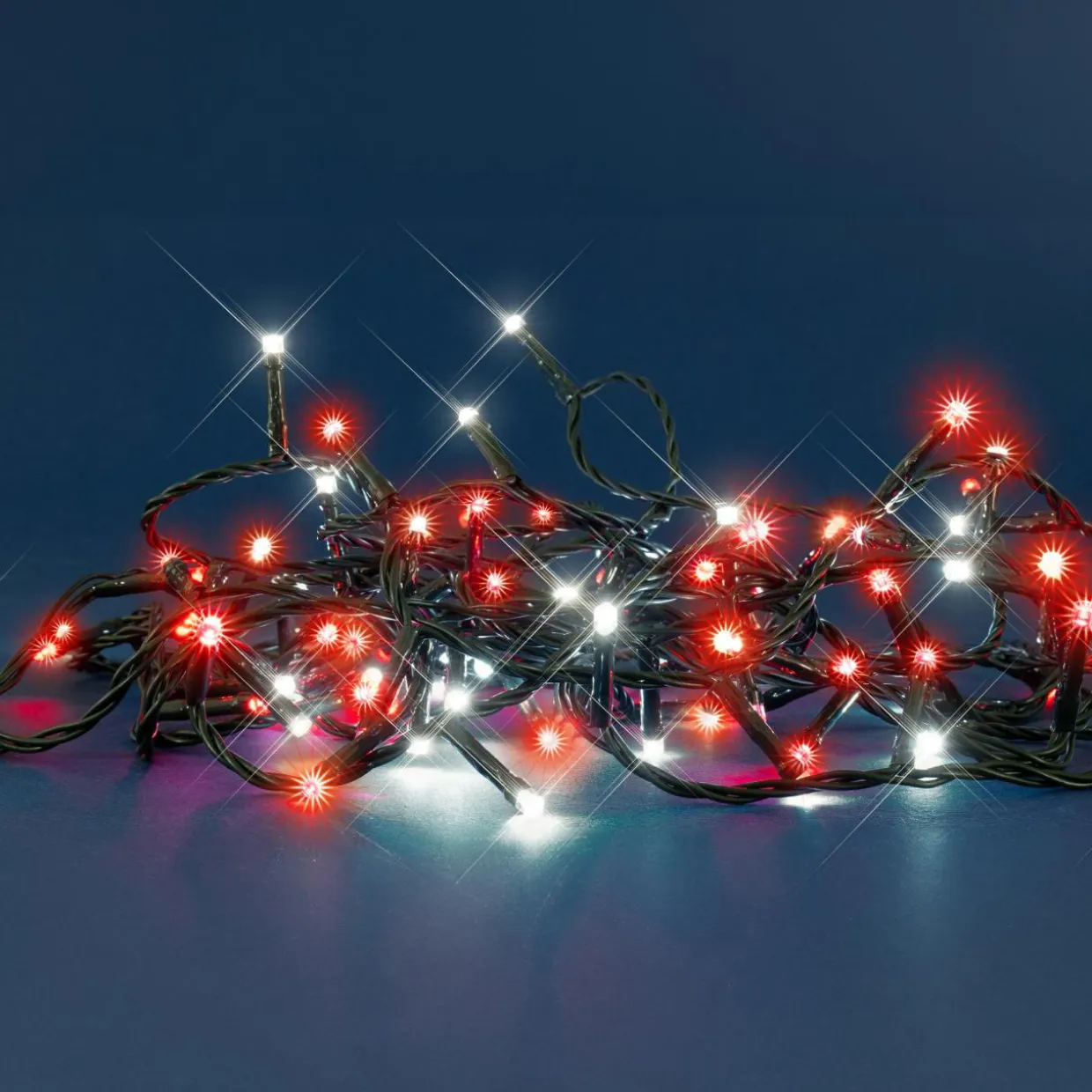 Guirlande lumineuse 8 m 128 LED câble vert Flashing light Bicolore Rouge et blanc froid