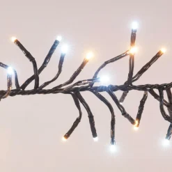 Guirlande lumineuse 8,40 m 1152 LED câble noir Boa Bicolore Blanc chaud et froid