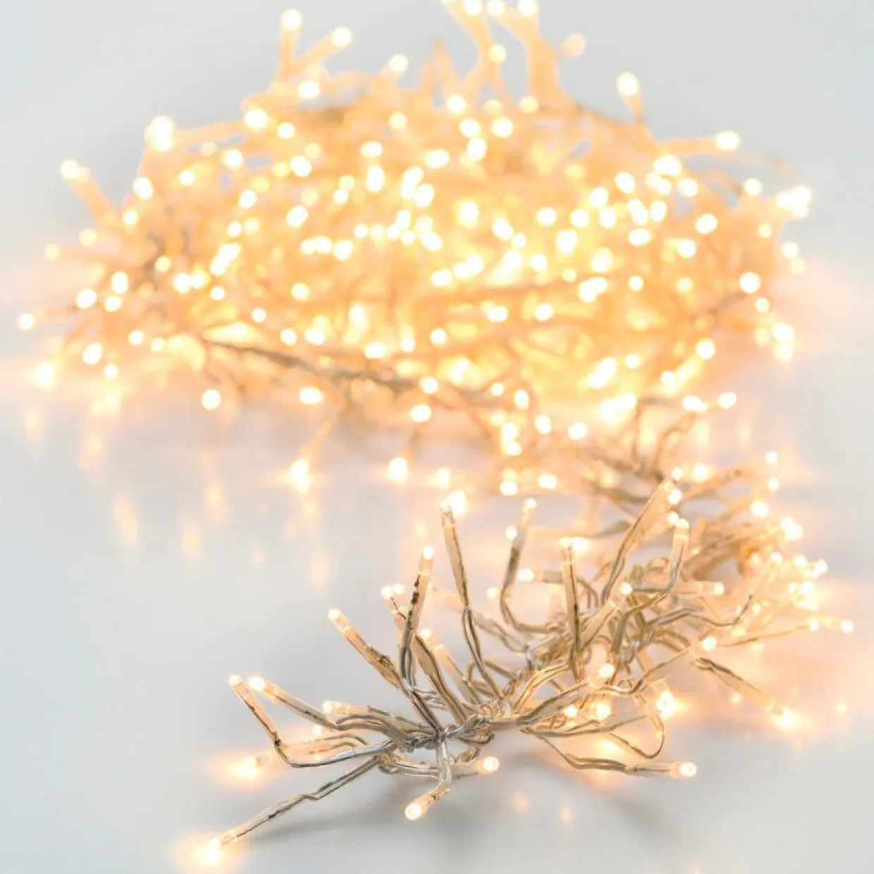 Guirlande lumineuse 8,40 m 1152 LED câble transparent Boa Blanc chaud