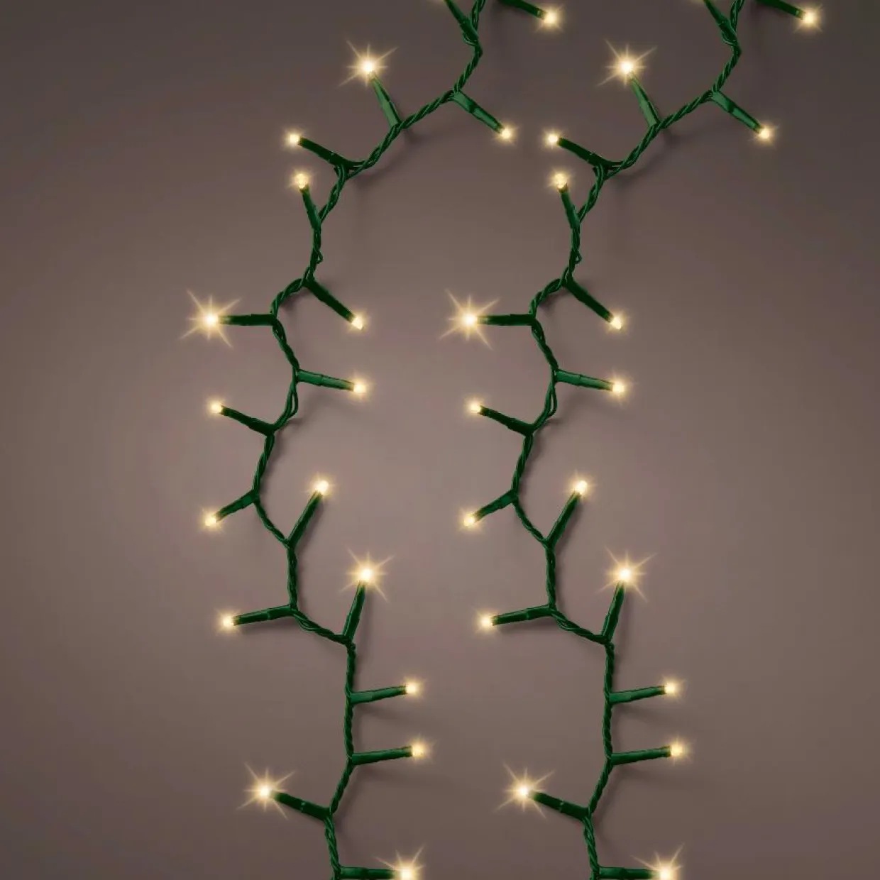 Guirlande lumineuse 16 m 750 LED câble vert Luxe Blanc chaud Champagne