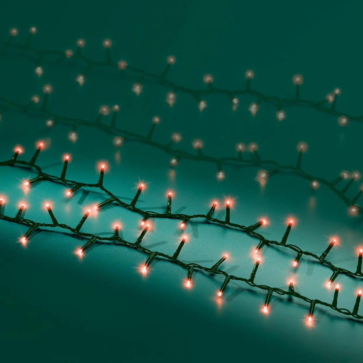 Guirlande lumineuse 16 m 750 LED câble vert Luxe Rouge