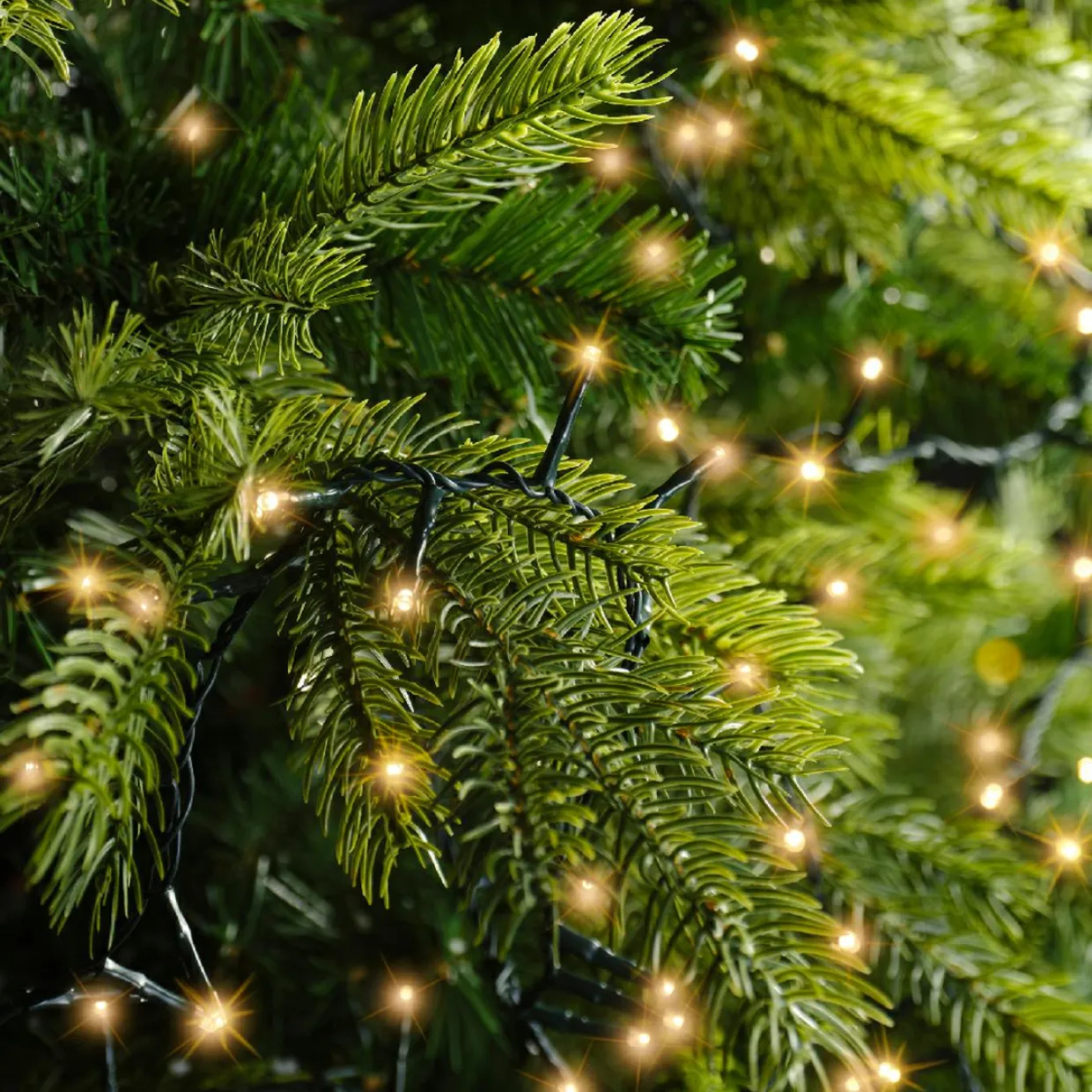 Guirlande lumineuse 16 m 750 LED câble vert Luxe Blanc chaud