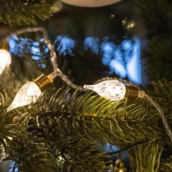 Guirlande lumineuse 12 m 120 LED câble transparent Vintage Blanc chaud