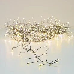 Guirlande lumineuse 6 m 480 Micro LED câble noir Luxe Blanc chaud