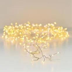 Guirlande lumineuse 12 m 960 Micro LED câble argent Luxe Blanc chaud