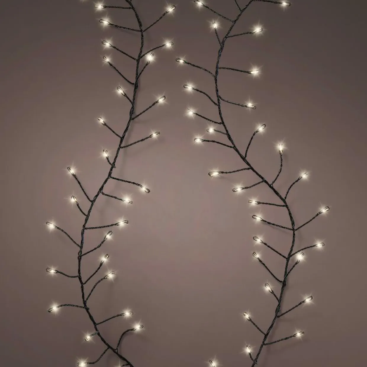 Guirlande lumineuse 12 m 960 Micro LED câble noir Luxe Blanc chaud