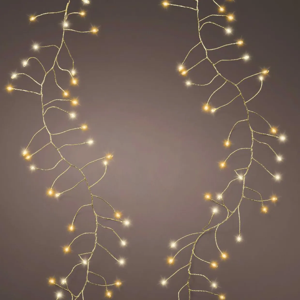 Guirlande lumineuse 12 m 960 Micro LED câble or Luxe bicolore Blanc chaud et froid