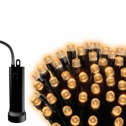 Guirlande lumineuse à piles 27,50 m 368 LED câble noir Durawise Blanc chaud