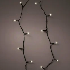 Guirlande lumineuse à piles 3,50 m 48 LED câble noir Durawise Blanc chaud