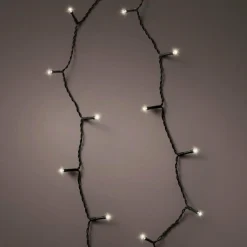 Guirlande lumineuse à piles 14,30 m 192 LED câble noir Durawise Blanc chaud