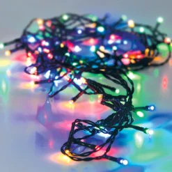 Guirlande lumineuse à piles 3,5 m 48 LED câble noir Luxe Multicolore
