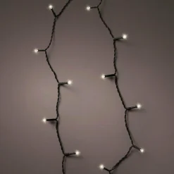 Guirlande lumineuse à piles 7,10 m 96 LED câble noir Durawise Blanc chaud