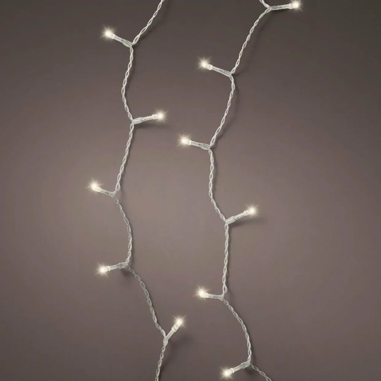 Guirlande lumineuse à piles 7,10 m 96 LED câble transparent Durawise Blanc chaud