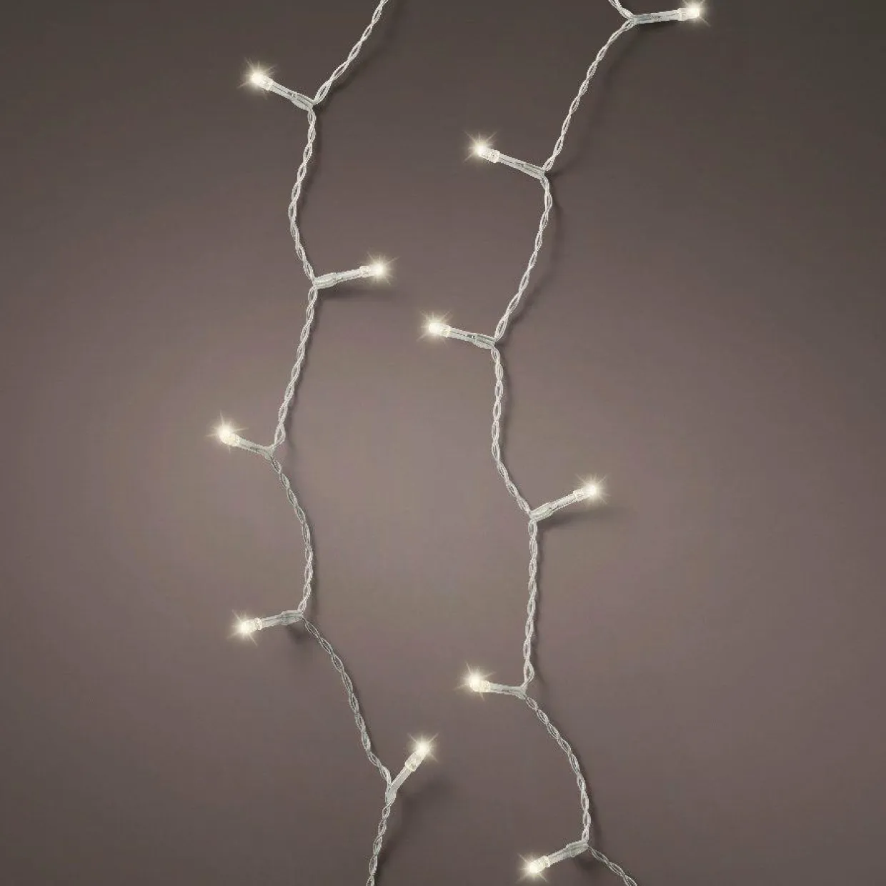 Guirlande lumineuse à piles 3,50 m 48 LED câble transparent Durawise Blanc chaud