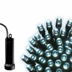 Guirlande lumineuse à piles 4,70 m 192 LED câble noir Durawise Blanc froid