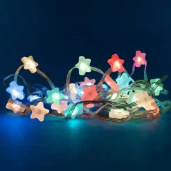 Guirlande lumineuse à piles 4,8 m 33 micro LED Étoiles Multicolore