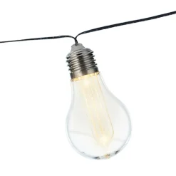 Guirlande lumineuse solaire 10 LED (4,5 m) Guinguette clignotante Blanc chaud