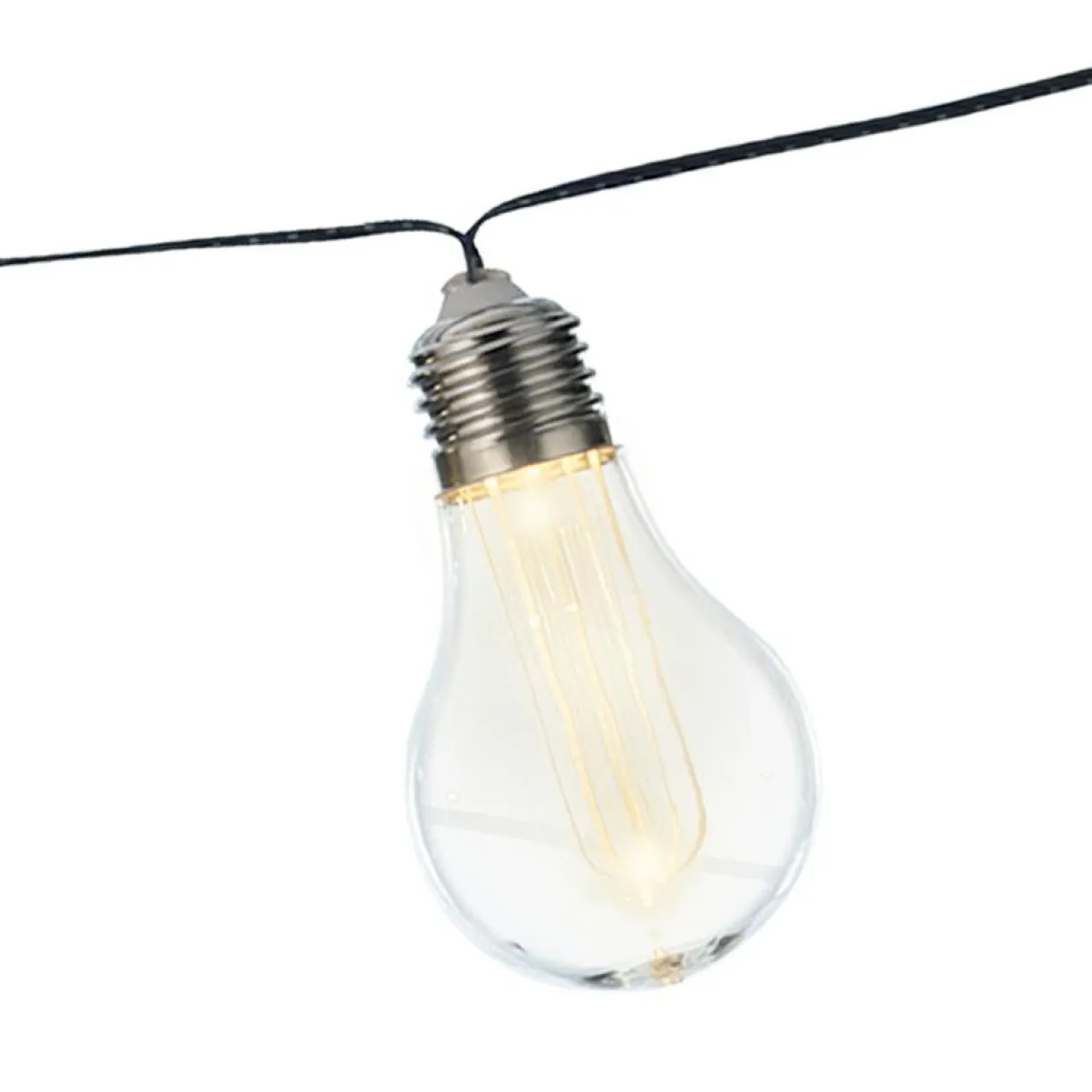 Guirlande lumineuse solaire 10 LED (4,5 m) Guinguette clignotante Blanc chaud