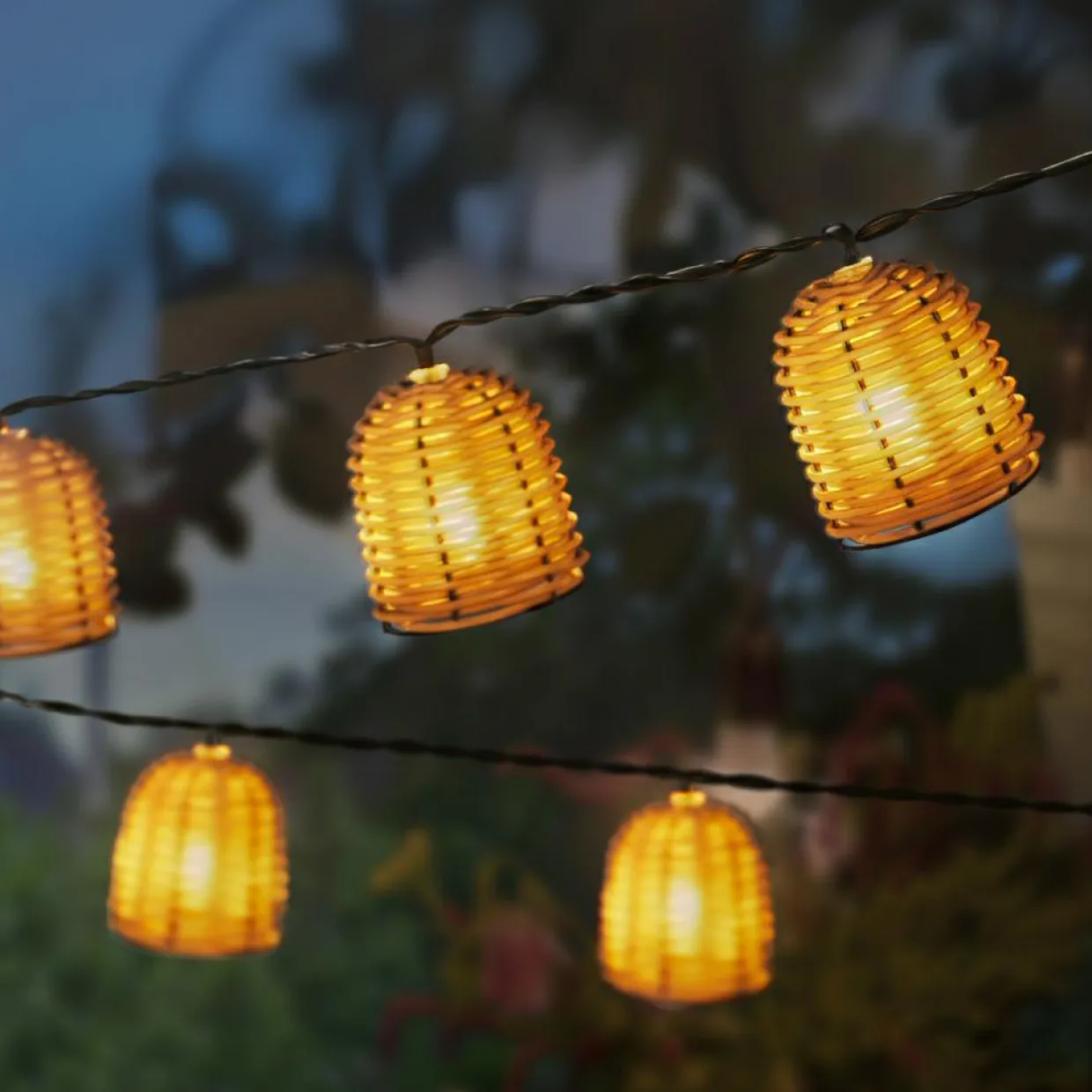 Guirlande lumineuse solaire résine tressée 8 LED (2,10 m) Campagne Naturel