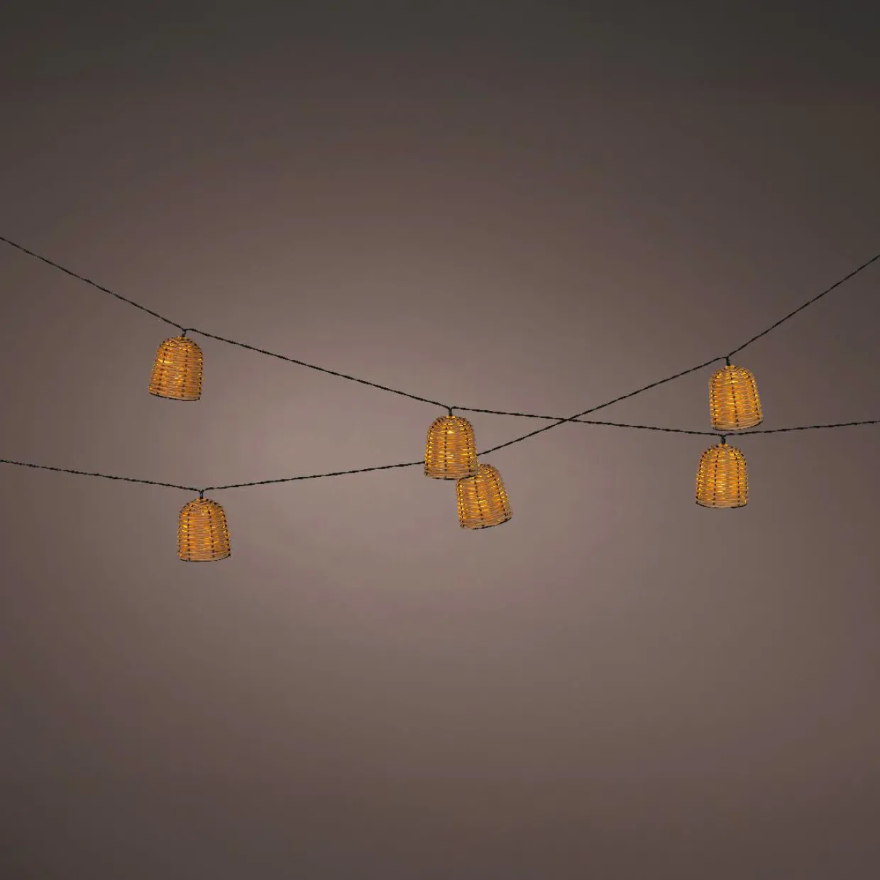 Guirlande lumineuse solaire résine tressée 8 LED (2,10 m) Campagne Naturel