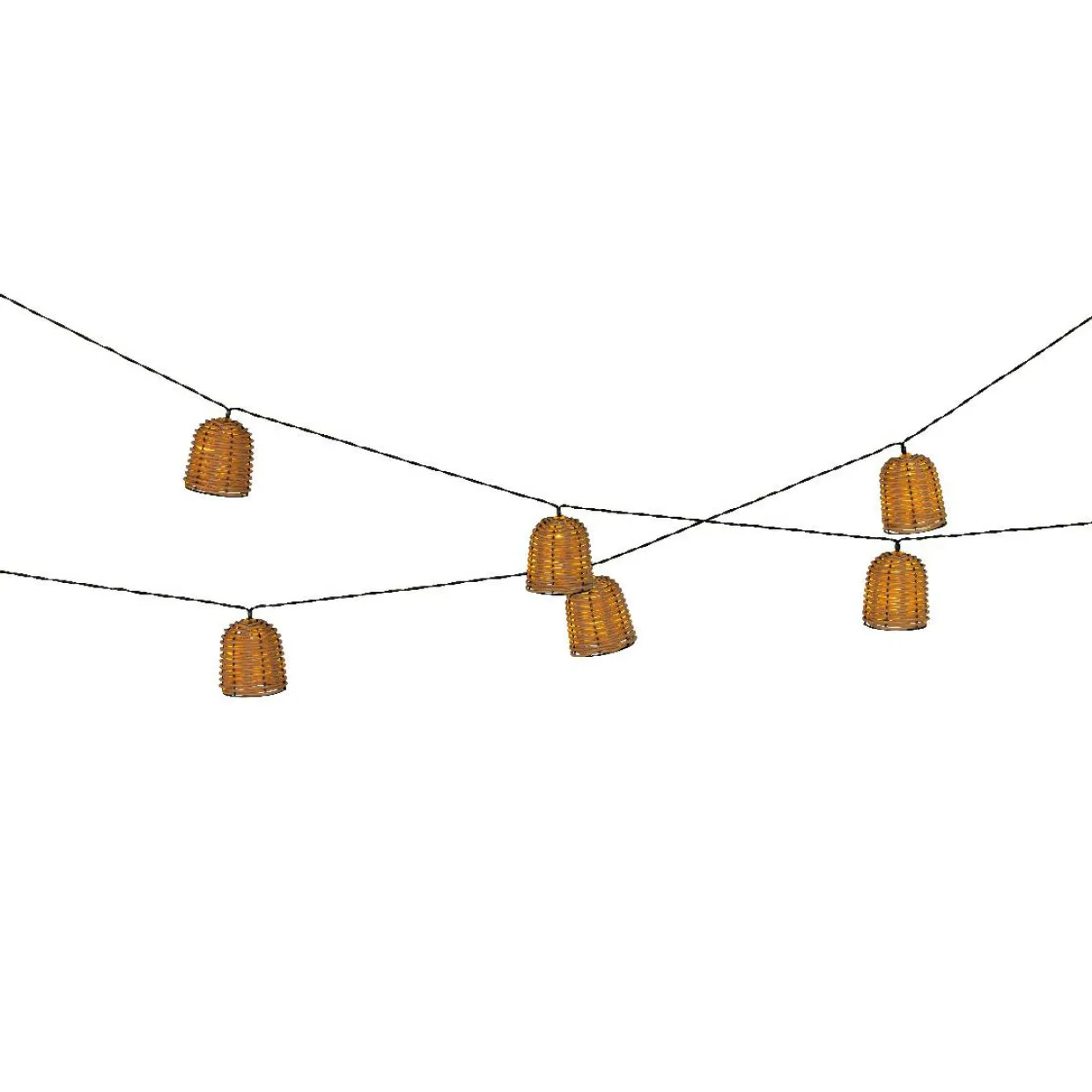 Guirlande lumineuse solaire résine tressée 8 LED (2,10 m) Campagne Naturel