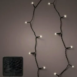 Guirlande lumineuse Solaire 9 m 120 LED câble noir Rechargeable Blanc froid